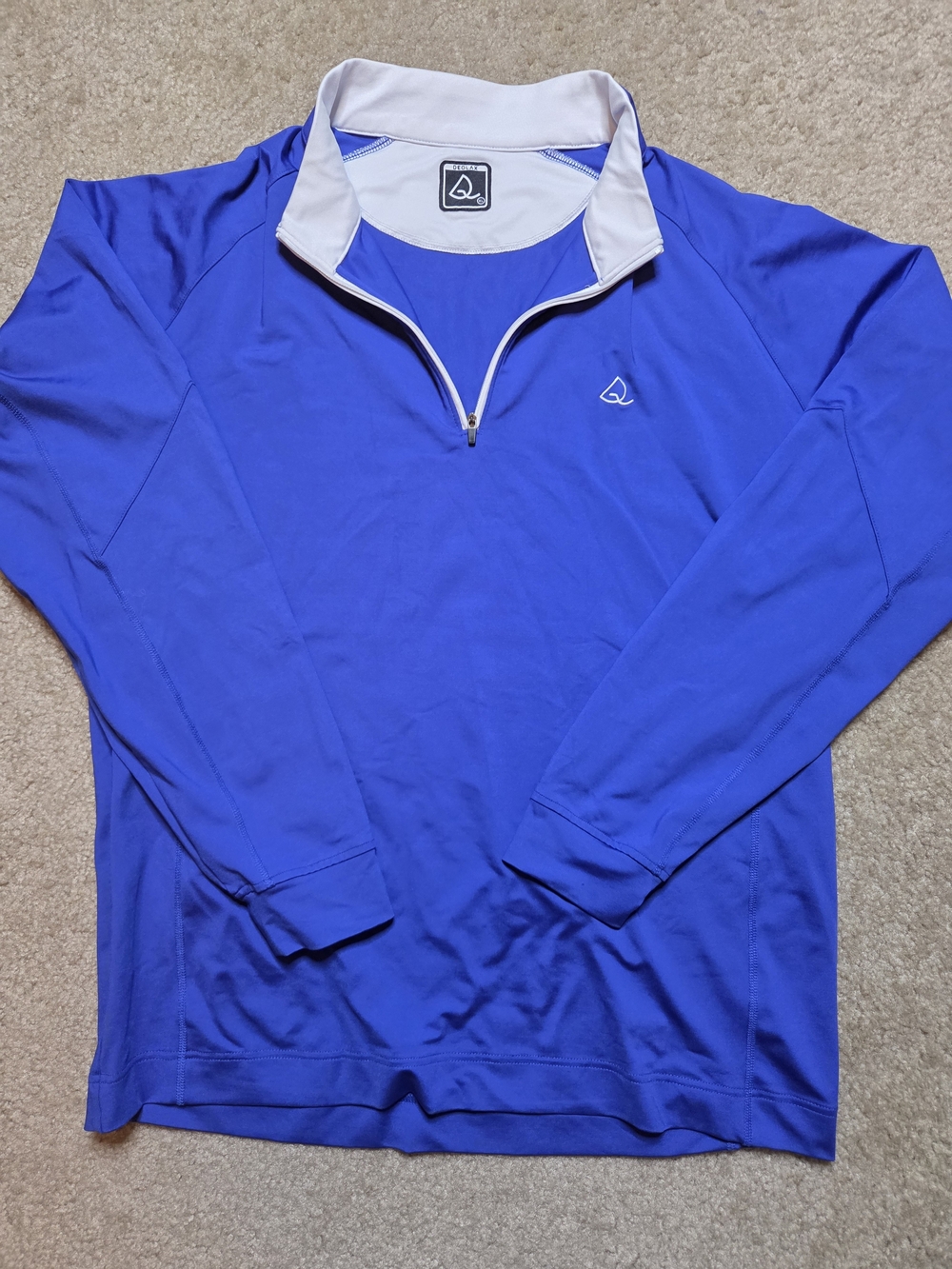 Deolax Blue Performance Quarter Zip Pullover Golf Top Mens XL
